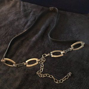 Chico's Black Leather and Brass Women's Belt